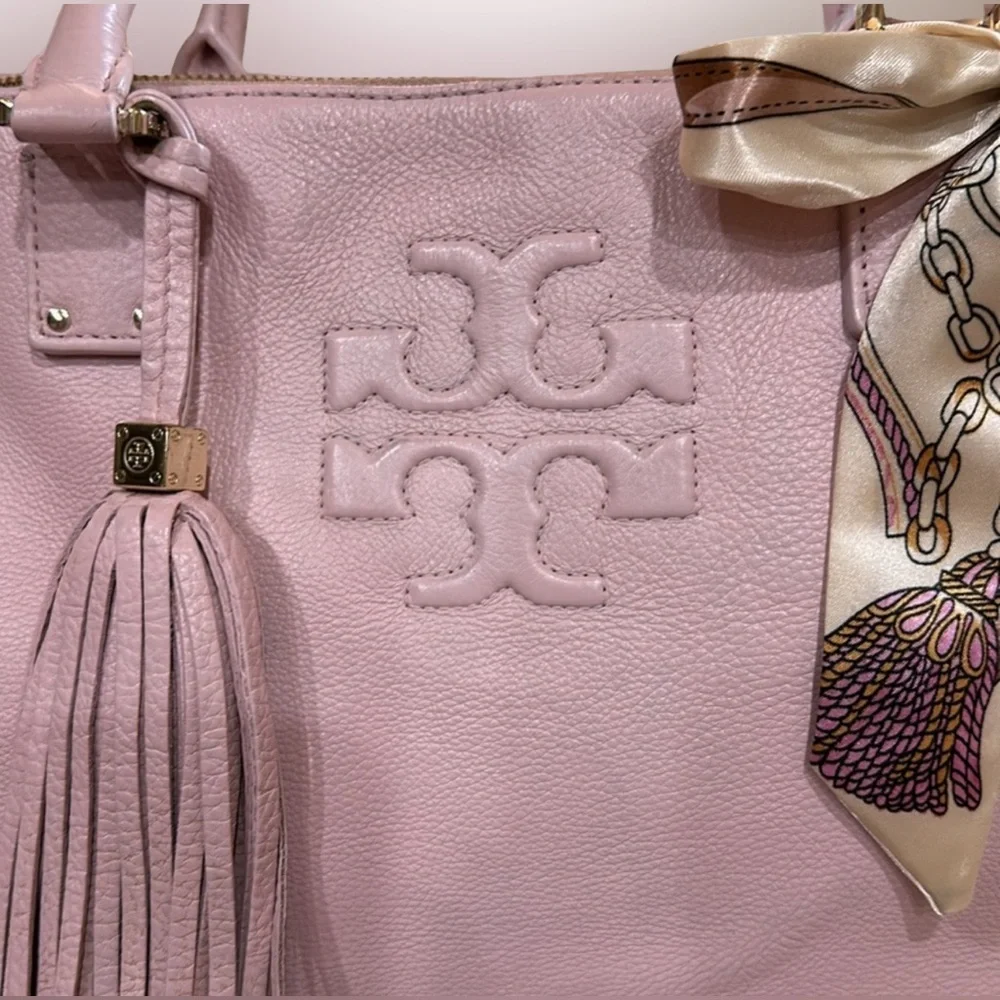 Tory Burch pebbled leather 3 compartment Shoulder bag
